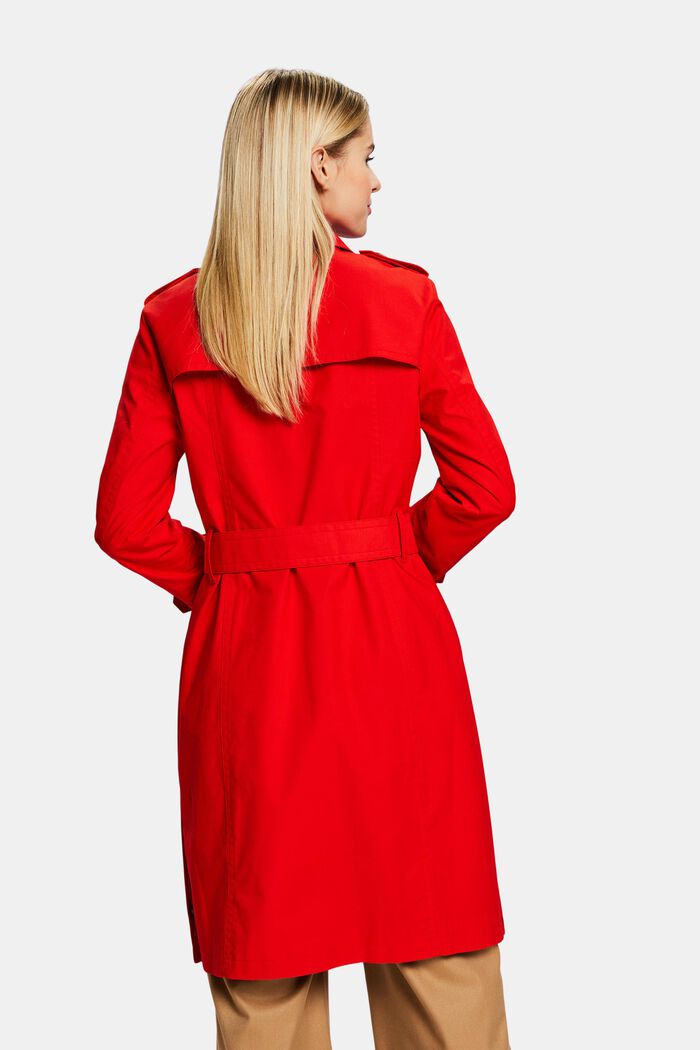 Trench-coat à boutonnage croisé et ceinture, RED, detail image number 2
