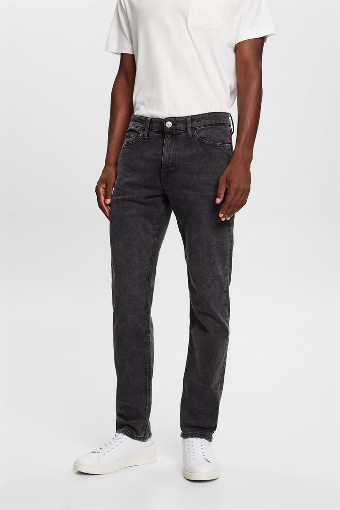 Slim fit jeans met middelhoge taille, BLACK MEDIUM WASHED, detail image number 0