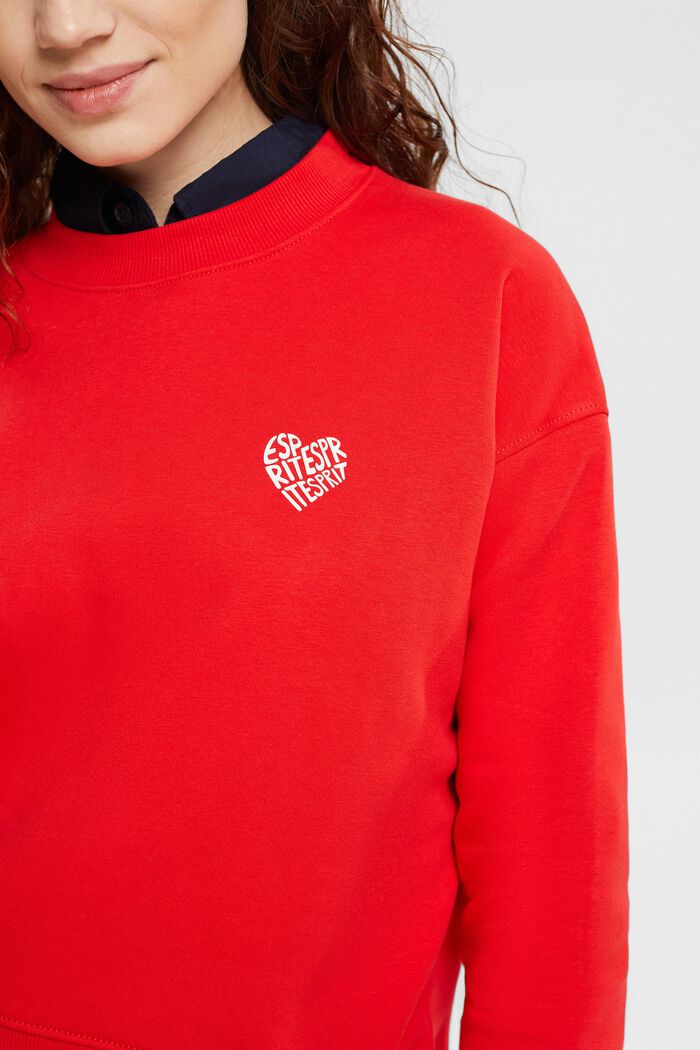 Sweatshirt met logo, RED, detail image number 2