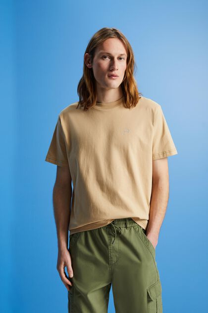 T-shirt en coton à imprimé dauphin, SAND, overview