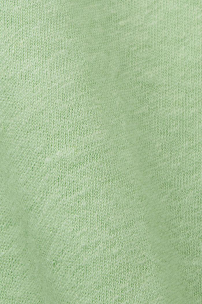 CURVY T-shirt van een mix van katoen en linnen, CITRUS GREEN, detail image number 1