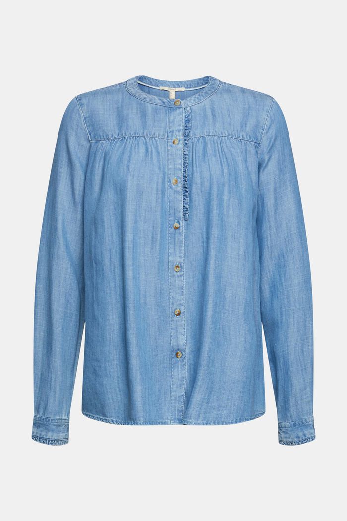 Van TENCEL™: blouse in denim look, BLUE MEDIUM WASHED, overview