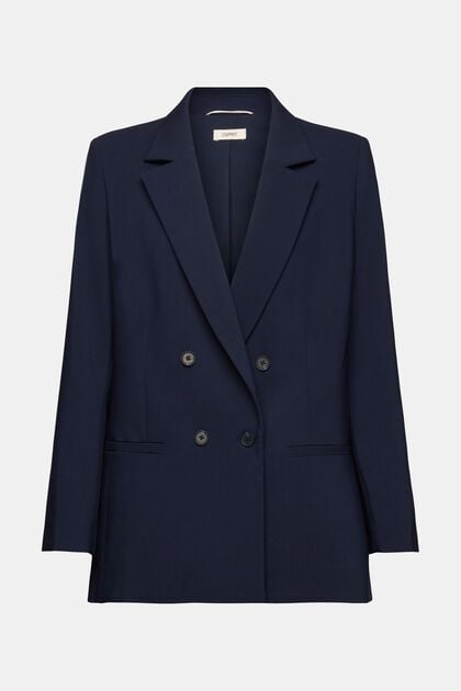 Double-breasted blazer, NAVY, overview