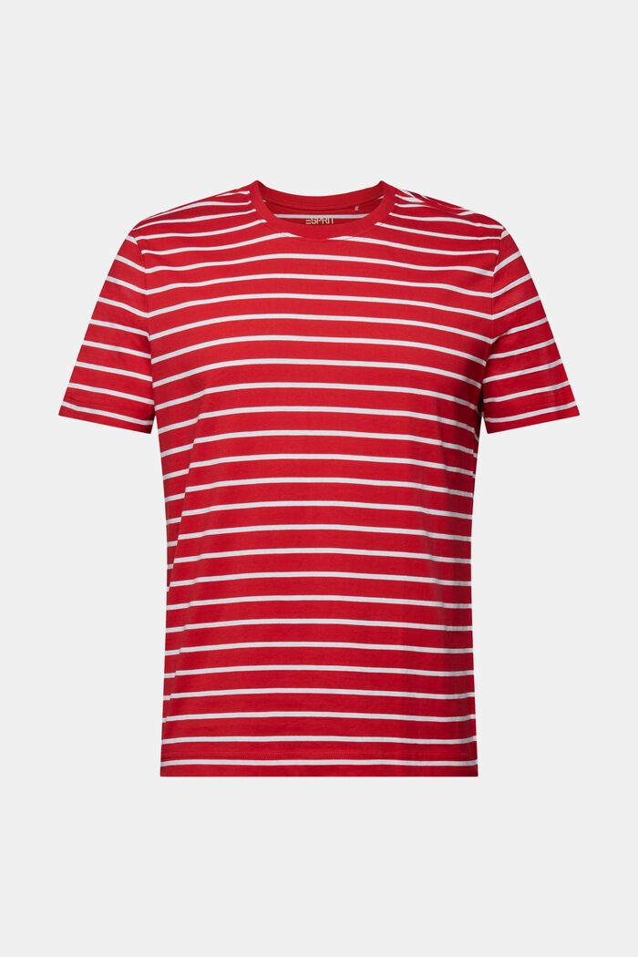 Gestreept T-shirt van katoen-jersey, DARK RED, detail image number 7