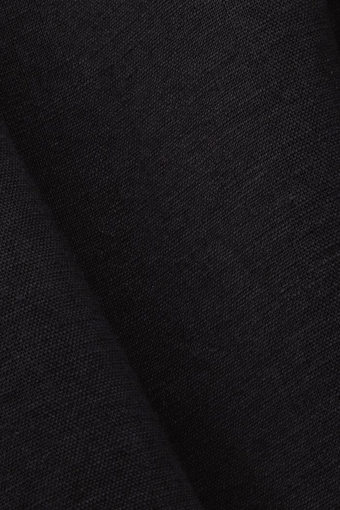 Mini-jurk, mix van katoen en linnen, BLACK, detail image number 5