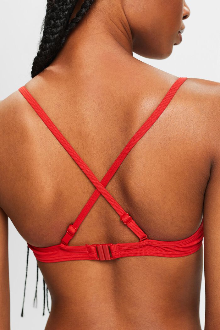 Gewatteerde bikinitop met beugels, DARK RED, detail image number 1