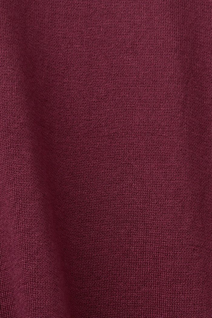 Pull-over à col droit, LENZING™ ECOVERO™, AUBERGINE, detail image number 5