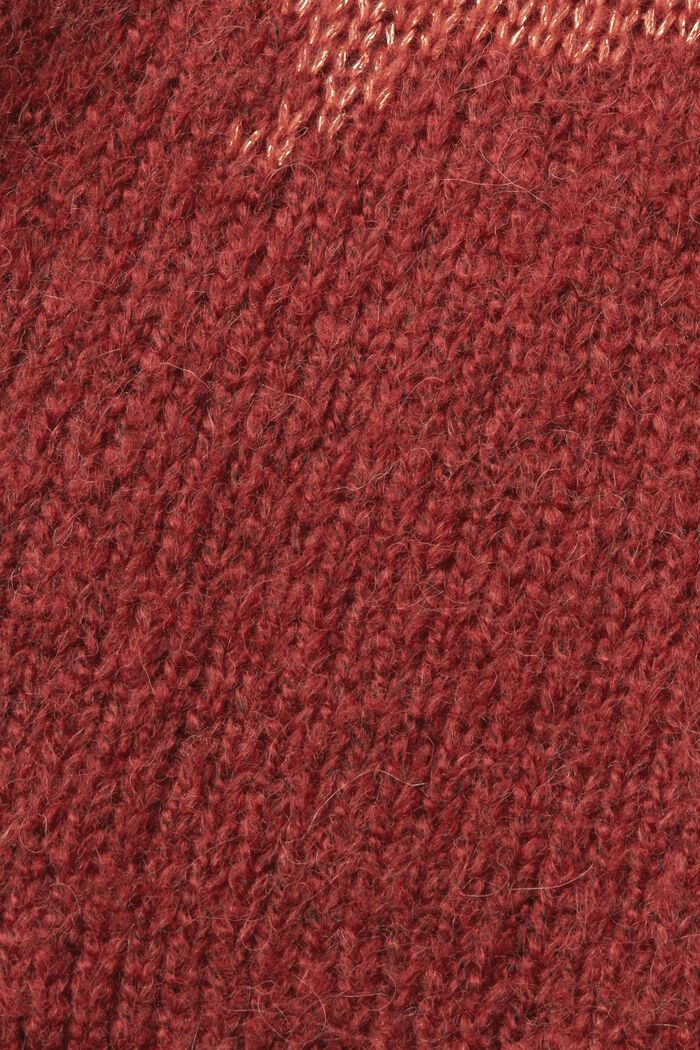 Gebreide trui van een wolmix, TERRACOTTA, detail image number 6