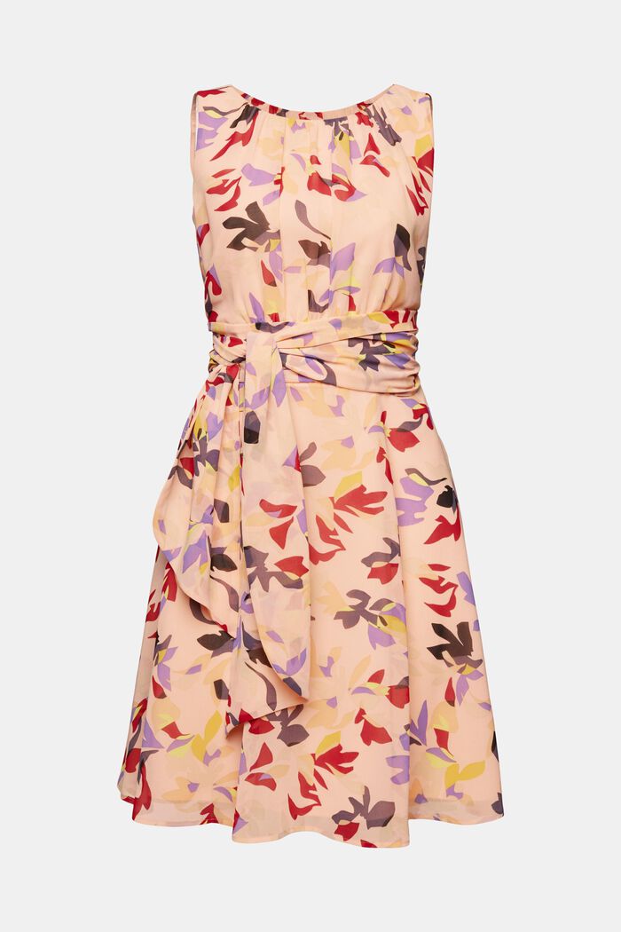 Chiffon jurk met print, NEW PASTEL ORANGE, detail image number 5