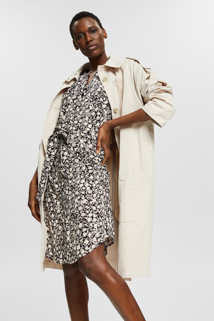 Midi-jurk met motief, LENZING™ ECOVERO™, BLACK, detail image number 5