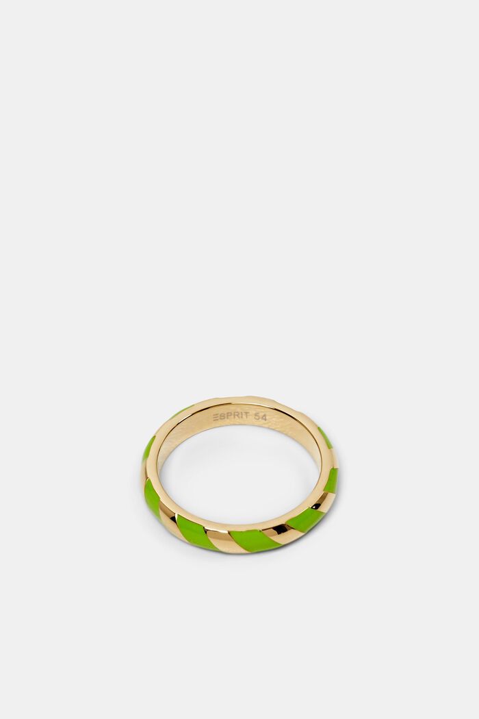 Tweekleurige ring van edelstaal, LIGHT GREEN, detail image number 0