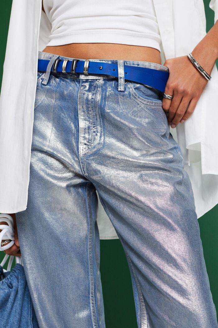 Metallic retro jeans met rechte pijpen, GREY RINSE, detail image number 3