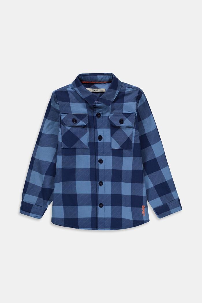 Chemise à carreaux et poches-poitrine, 100 % coton, LIGHT BLUE, detail image number 0