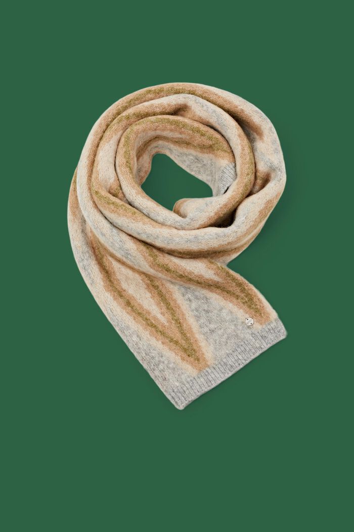 Sjaal uit een mix van wol en mohair, LIGHT GREY, detail image number 0
