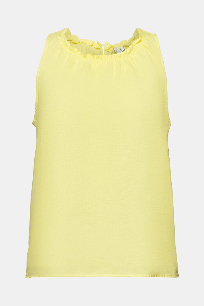 Mouwloze, gesmokte blouse, PASTEL YELLOW, detail image number 6