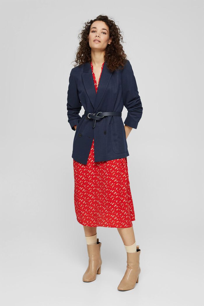 Gebloemde midi-jurk van LENZING™ ECOVERO™, RED, detail image number 1