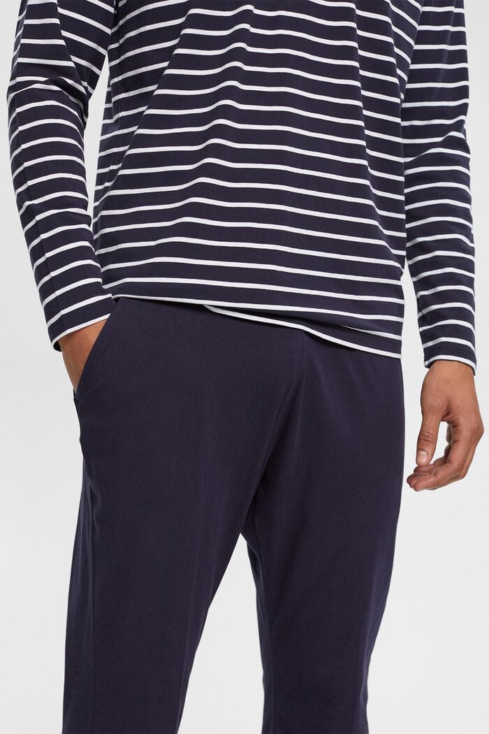 Lange jersey pyjama, NAVY, detail image number 2