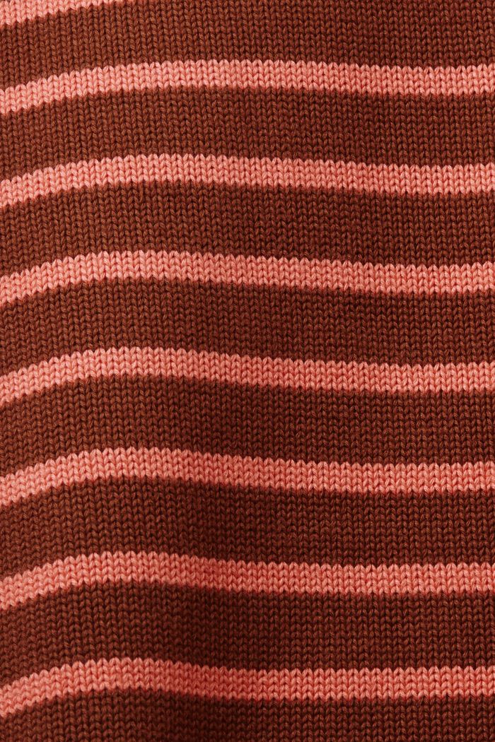 Pull-over rayé, 100 % coton, RUST BROWN, detail image number 6