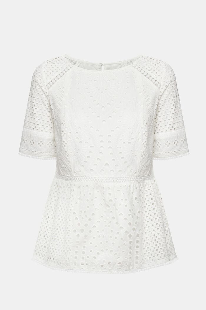Blouse brodée, WHITE, overview