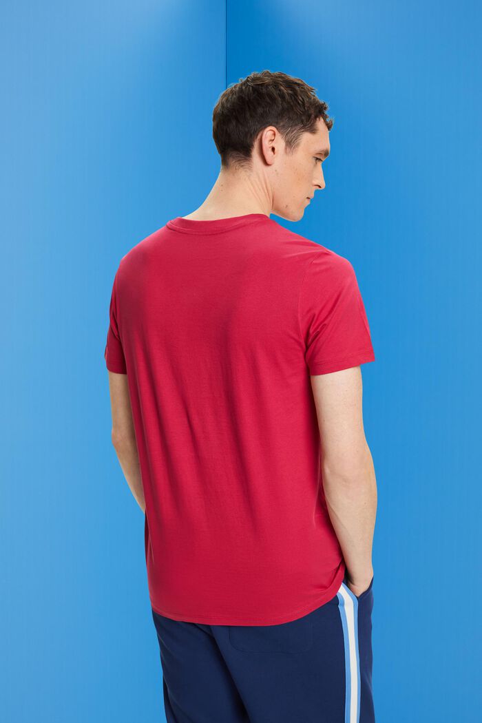 T-shirt van jersey met ronde hals, DARK PINK, detail image number 3