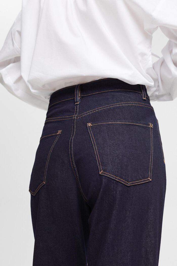 Jeans met hoge taille en rechte pijpen, BLUE RINSE, detail image number 3
