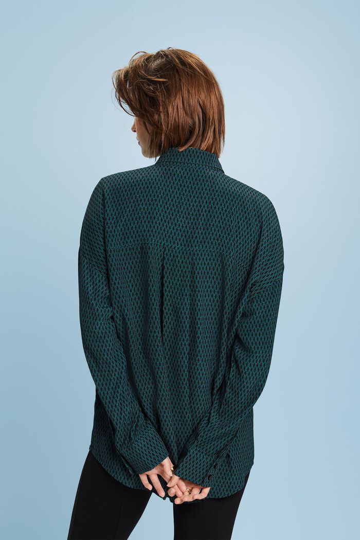 Buttondown-overhemd met print, EMERALD GREEN, detail image number 4
