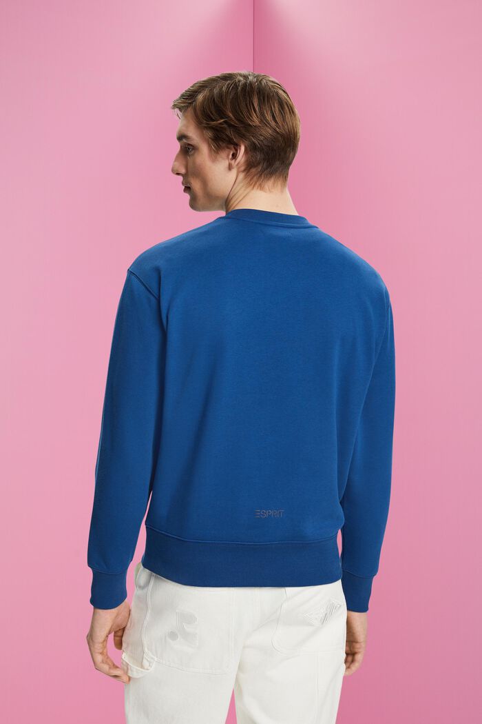 Sweatshirt met een kleine dolfijnenprint, BRIGHT BLUE, detail image number 3