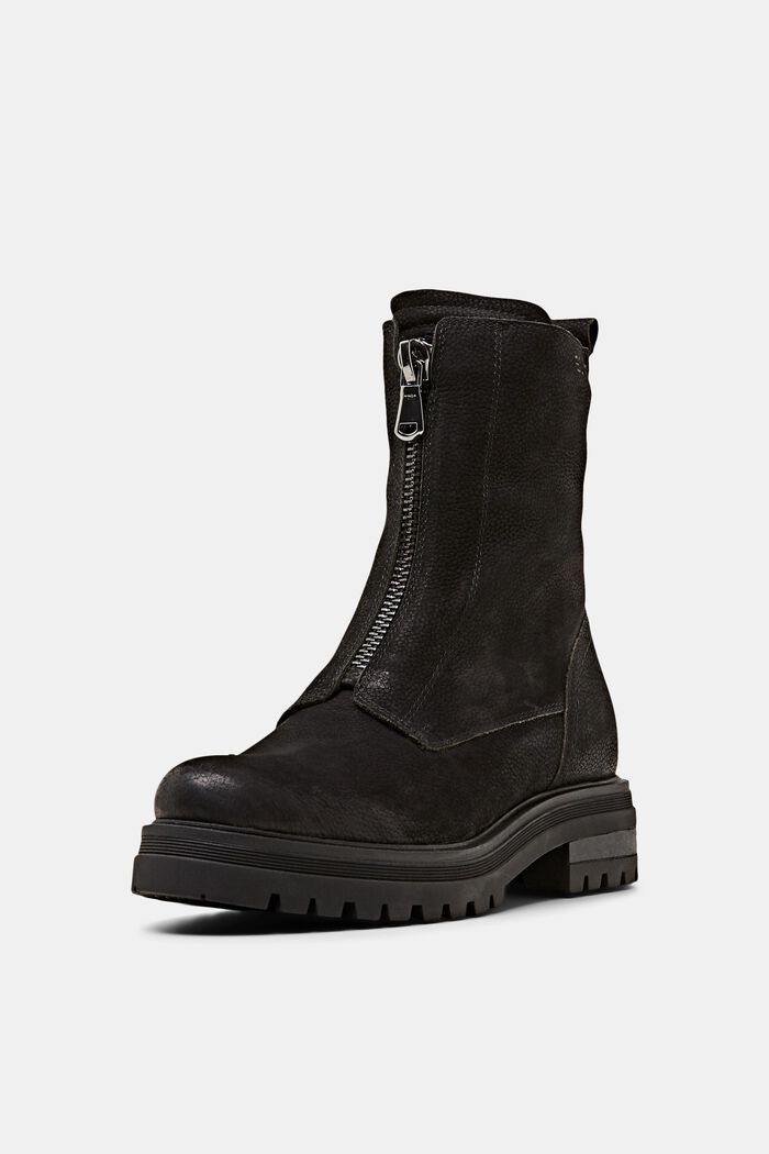 Boots zippées, cuir véritable, BLACK, detail image number 2