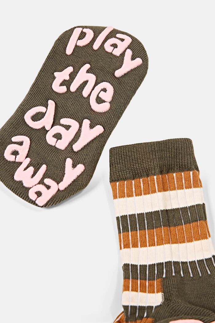 Stroeve sokken van een mix met biologisch katoen, MILITARY, detail image number 1