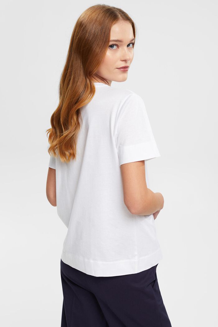 T-shirt à imprimé sur la poitrine, NEW WHITE, detail image number 3