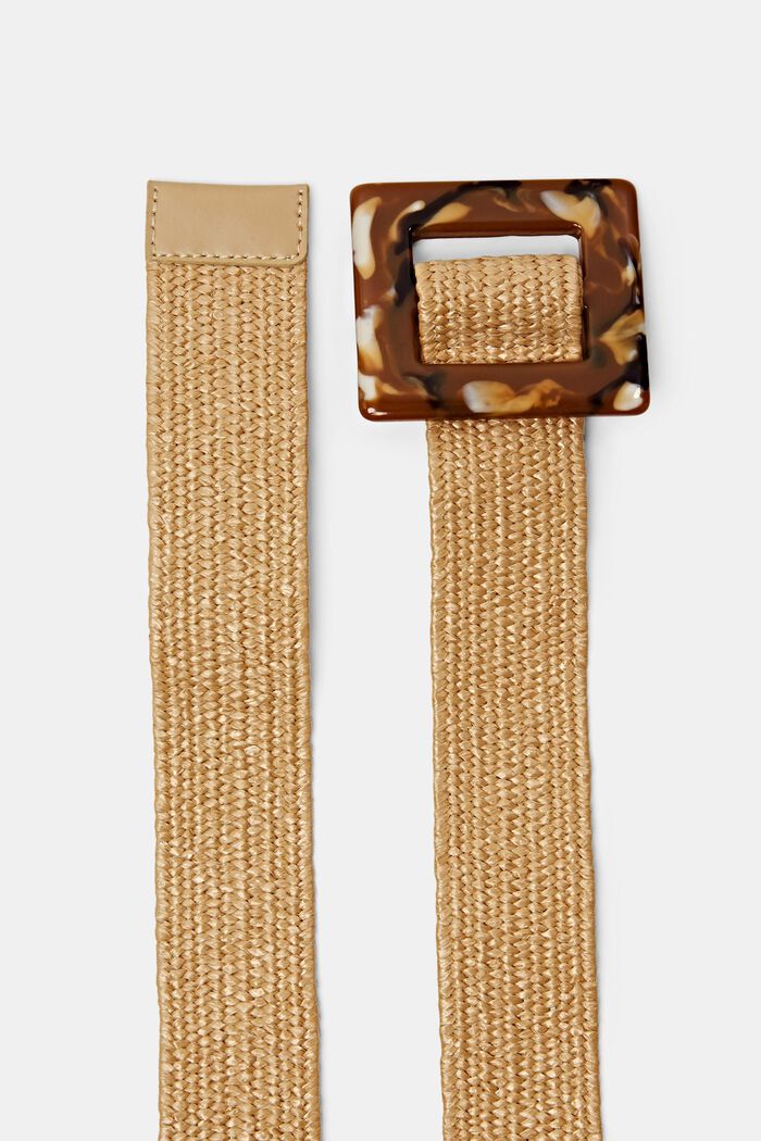 Geweven elastische riem met gesp van hars, CAMEL, detail image number 1