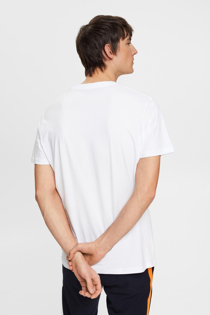 T-shirt met opgestikt logo, organic cotton, WHITE, detail image number 3