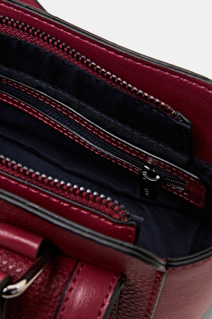 City bag in leerlook, GARNET RED, detail image number 3