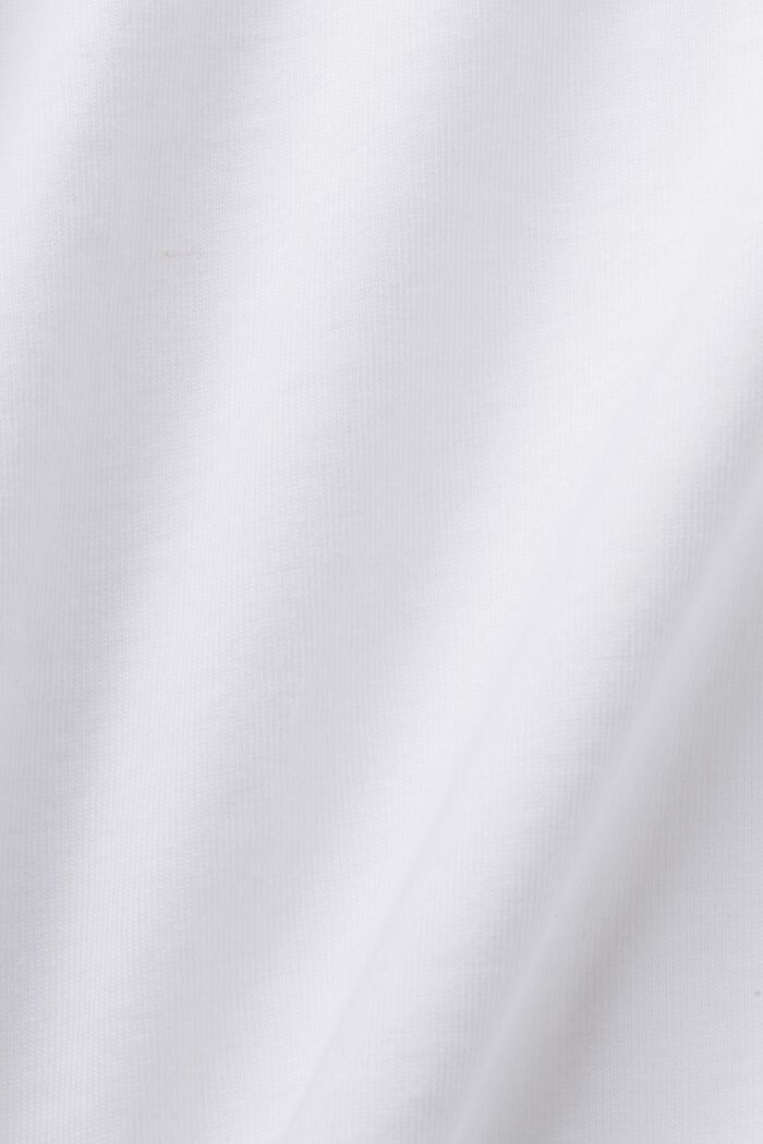 T-shirt met print op de borst, 100% katoen, WHITE, detail image number 5