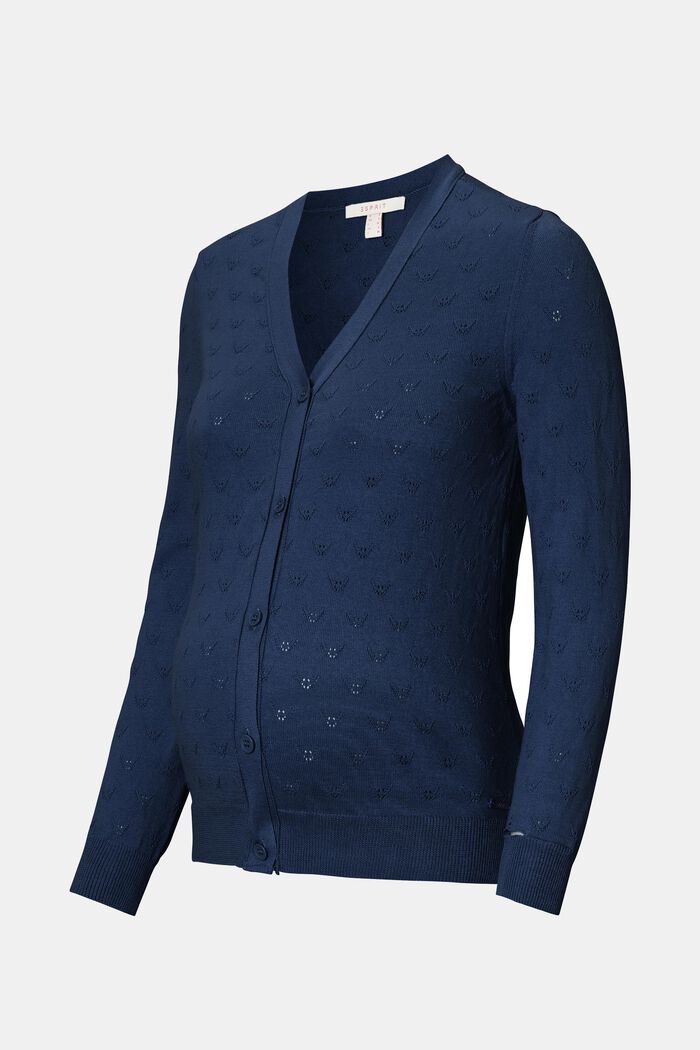Fijngebreid vest met ajourpatroon, NIGHT SKY BLUE, detail image number 4