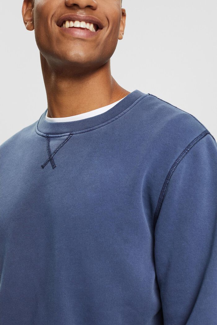 Effen sweatshirt met regular fit, NAVY, detail image number 0