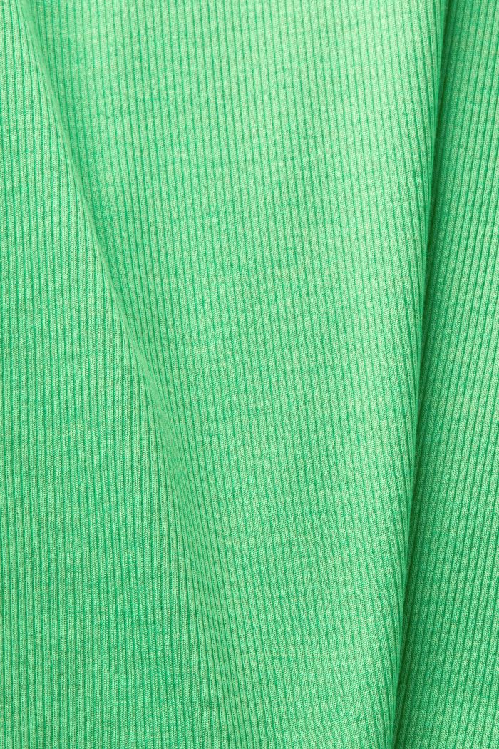 Ribgebreide jersey top met kant, CITRUS GREEN, detail image number 5