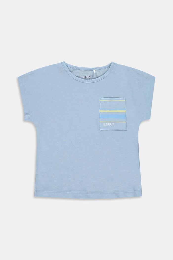 T-shirt met borstzak, 100% katoen, BLUE LAVENDER, detail image number 0