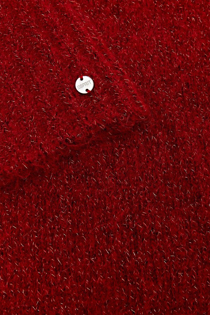 Sjaal uit een mix van mohairwol, DARK RED, detail image number 1