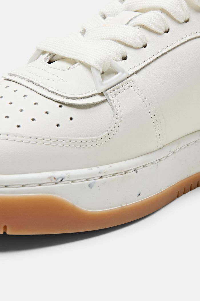 Leren sneakers met vetersluiting, WHITE, detail image number 6
