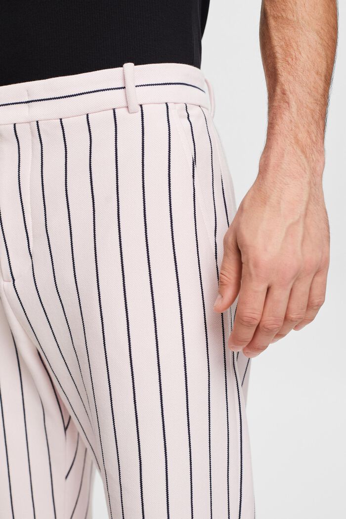 Pantalon de costume en piqué de coton à rayures, LIGHT PINK, detail image number 3
