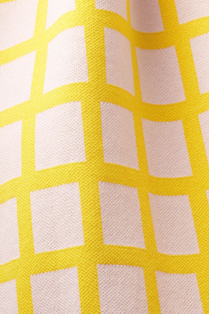 Cropped jacquard sweater T-shirt, YELLOW, detail image number 5