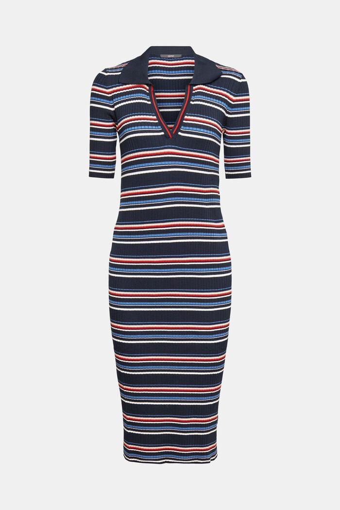 Robe polo rayée, NEW NAVY, overview