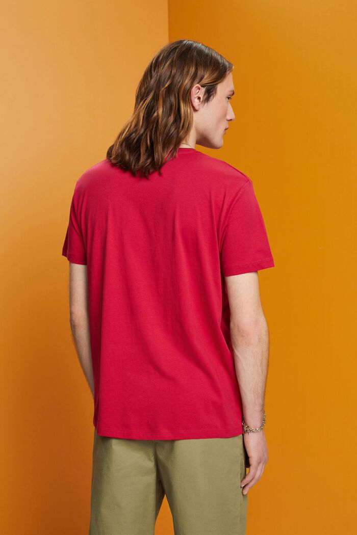 Katoenen T-shirt met print, DARK PINK, detail image number 3