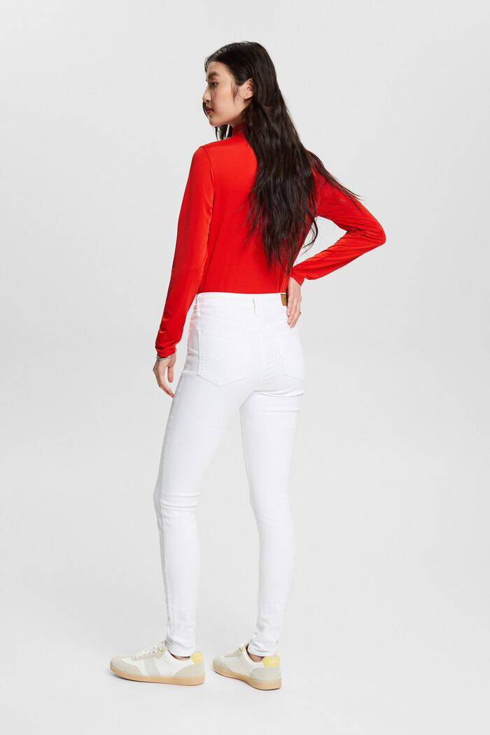 Hoge skinny jeans, WHITE, detail image number 2