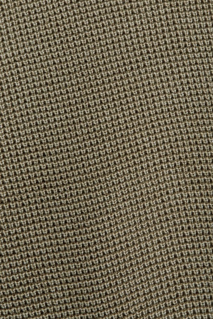 Basic trui met ronde hals, 100% katoen, KHAKI GREEN, detail image number 4