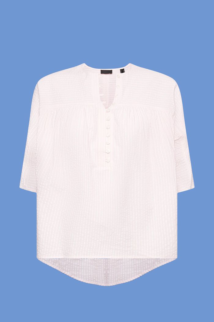 Gestructureerde blouse met korte mouwen, LIGHT PINK, detail image number 7