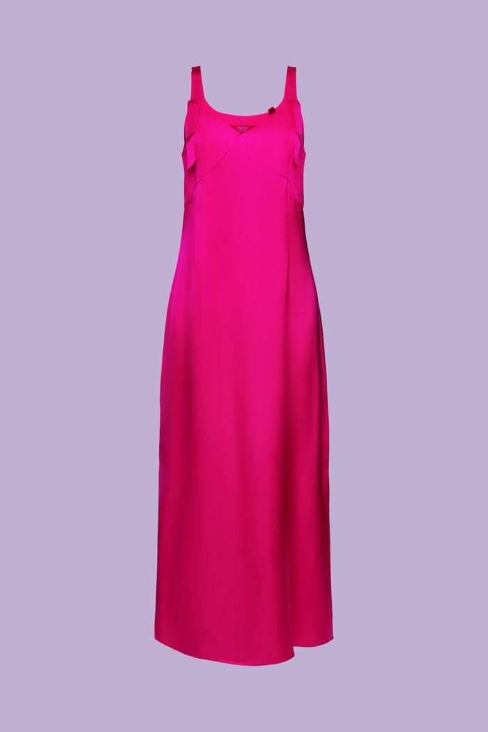 Satijnen midi-jurk, PINK FUCHSIA, detail image number 6