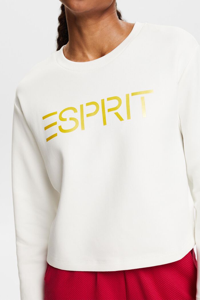 Sweatshirt met logo en ronde hals, OFF WHITE, detail image number 2