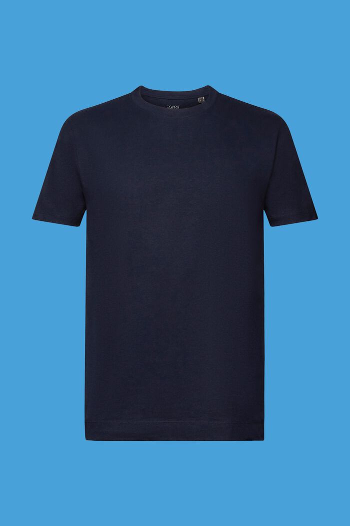 T-shirt van een mix van katoen en linnen, NAVY, detail image number 6